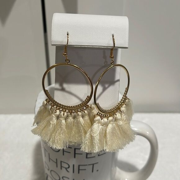 NWOT Tassel hoop fishhook earrings - Picture 1 of 4